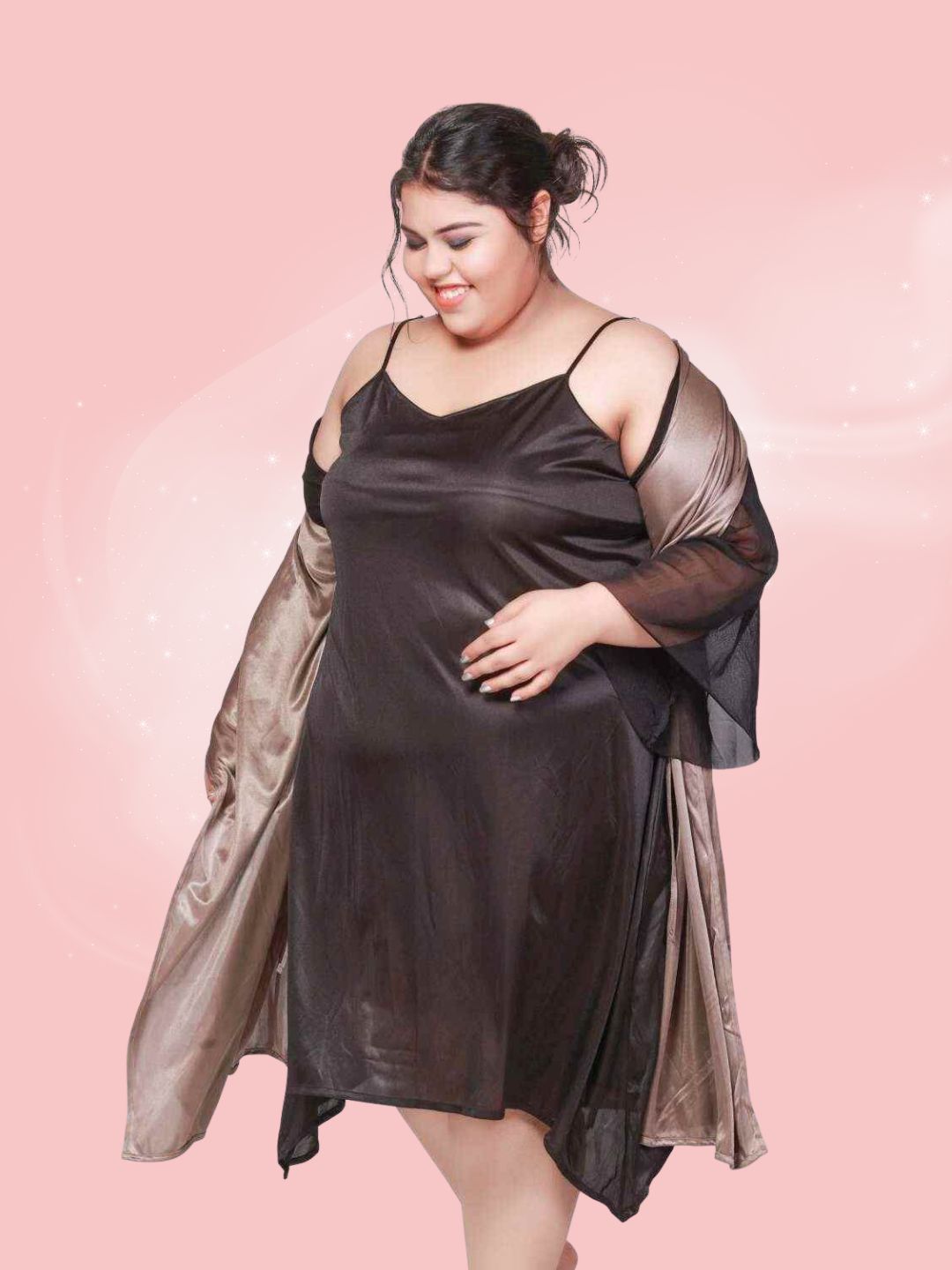 Plus Size Hot Two Piece Taupe Babydoll Night Dress for Women B53K.R4Bm –  Klamotten