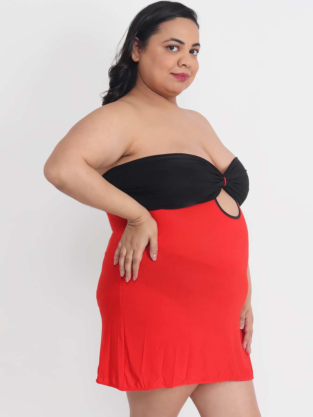 Red babydoll store dress plus size