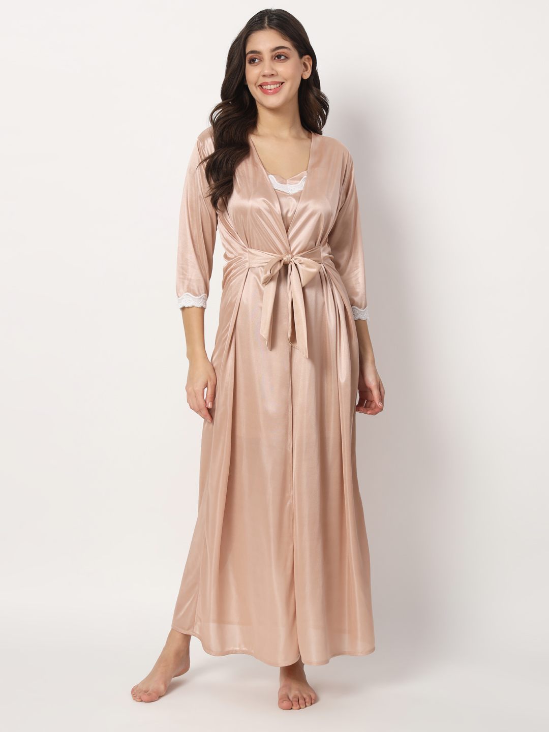 Velvet Backless Midi Nightgown with Robe 2-Piece Set – L'Seir Sleepwear &  Lingerie