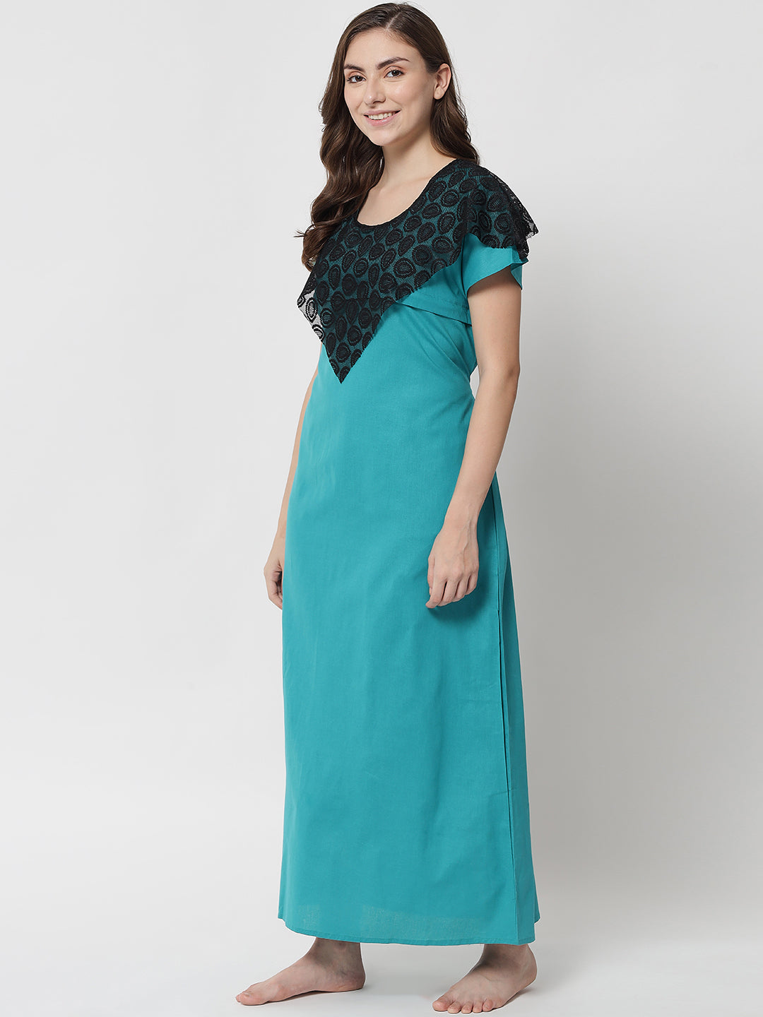 Pin by lizasorowar on maxi | Feeding dresses, Women nightwear, Cotton night  dress