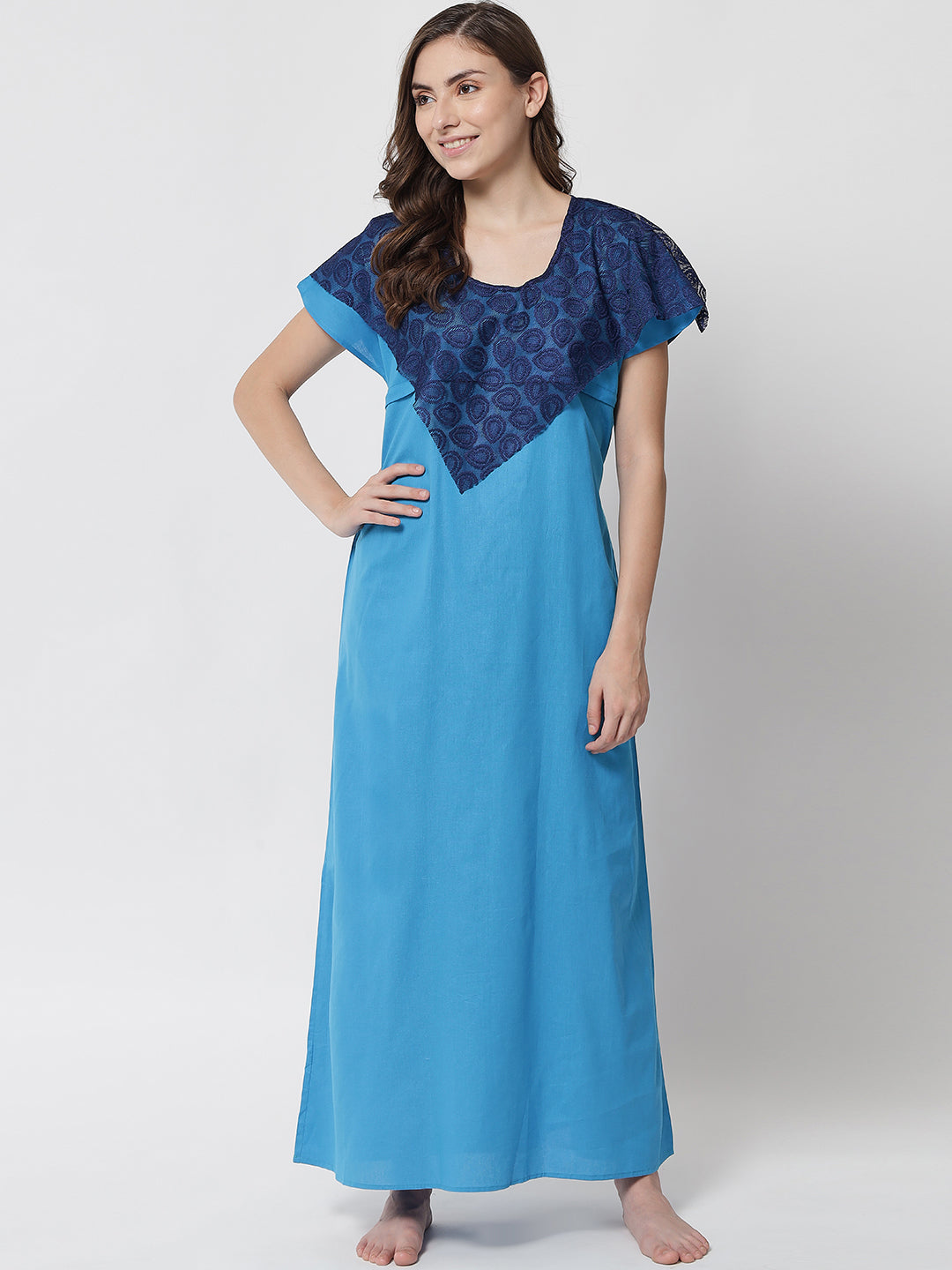 Buy Khushi Print Women's Pure Cotton Feeding/Maternity Regular Nighty ,Night  Gown &Night Dress Multicolour at Amazon.in