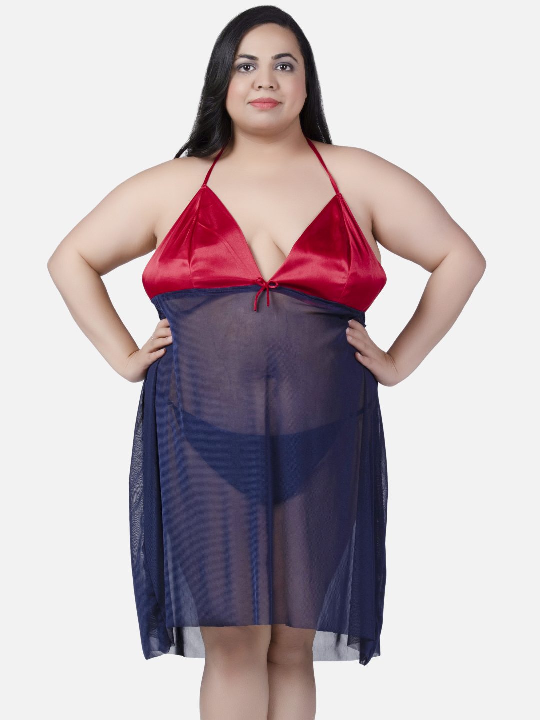 Plus size top sexy night dress