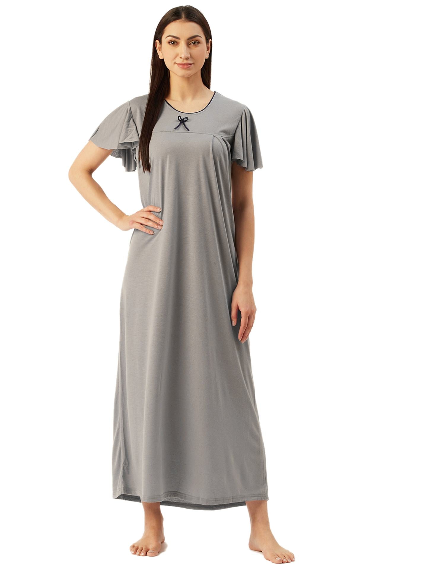 Klamotten Women's Poly Viscose Long Nightdress L3Z