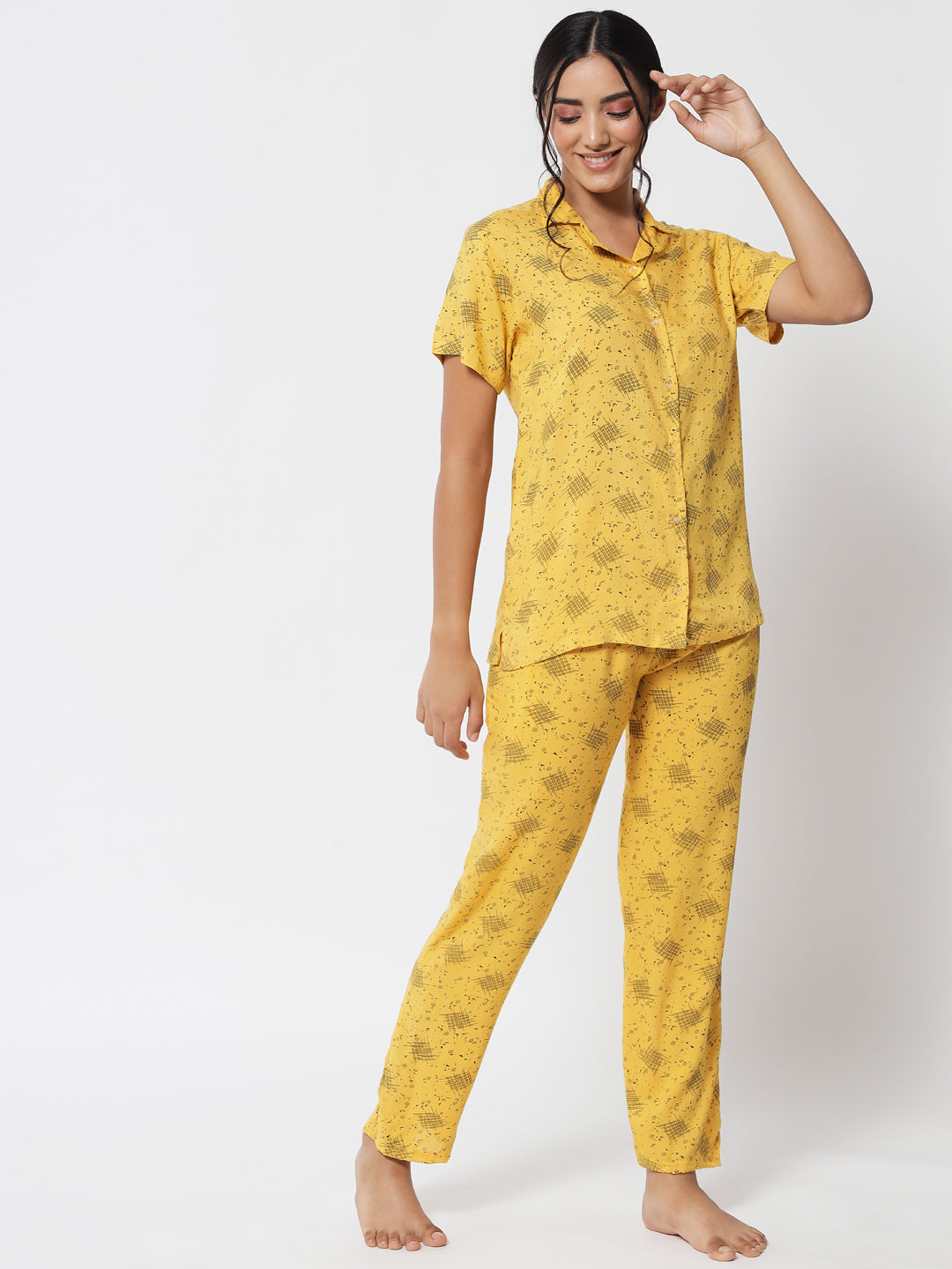 Womens button best sale up pyjamas