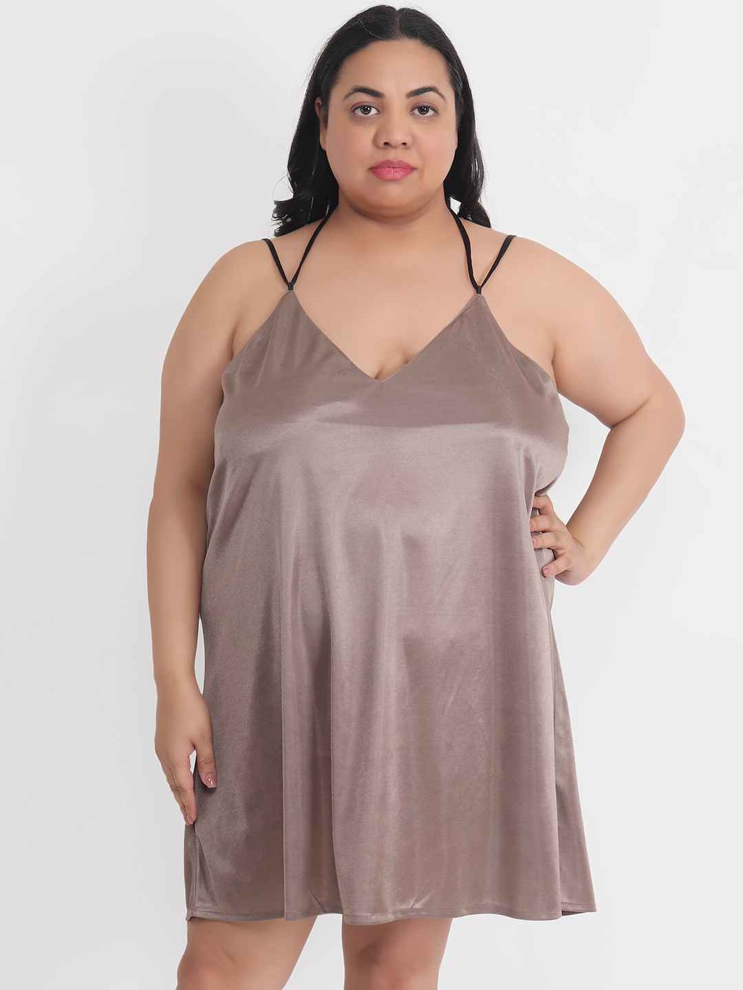 Plus size silk slip clearance dress